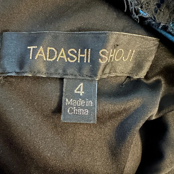 Tadashi Shoji Turquoise Blue Lace Overlay Sheath Dress Knee Length Size 4 - Picture 9 of 11